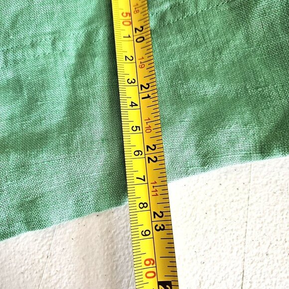 J.Crew 100% Linen Blouse Square Neck Balloon Sleeve Button Front Green Size XL - Picture 11 of 12